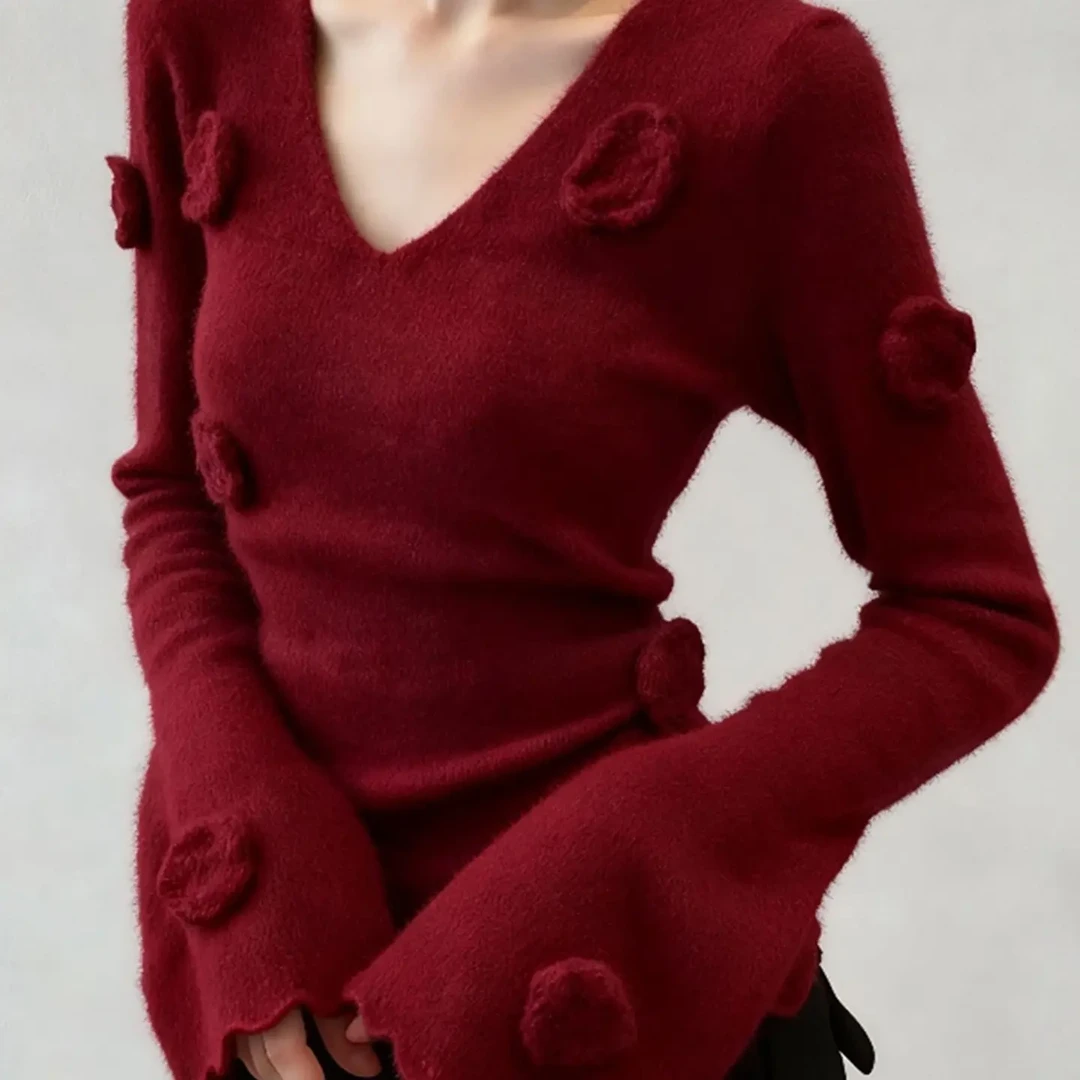 2025秋冬新款修身性感洋气时尚感绵羊毛毛衣优雅针织衫