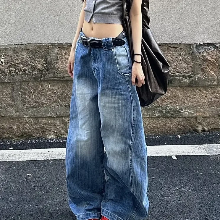 春夏精品女装牛仔裤阔腿牛仔显瘦