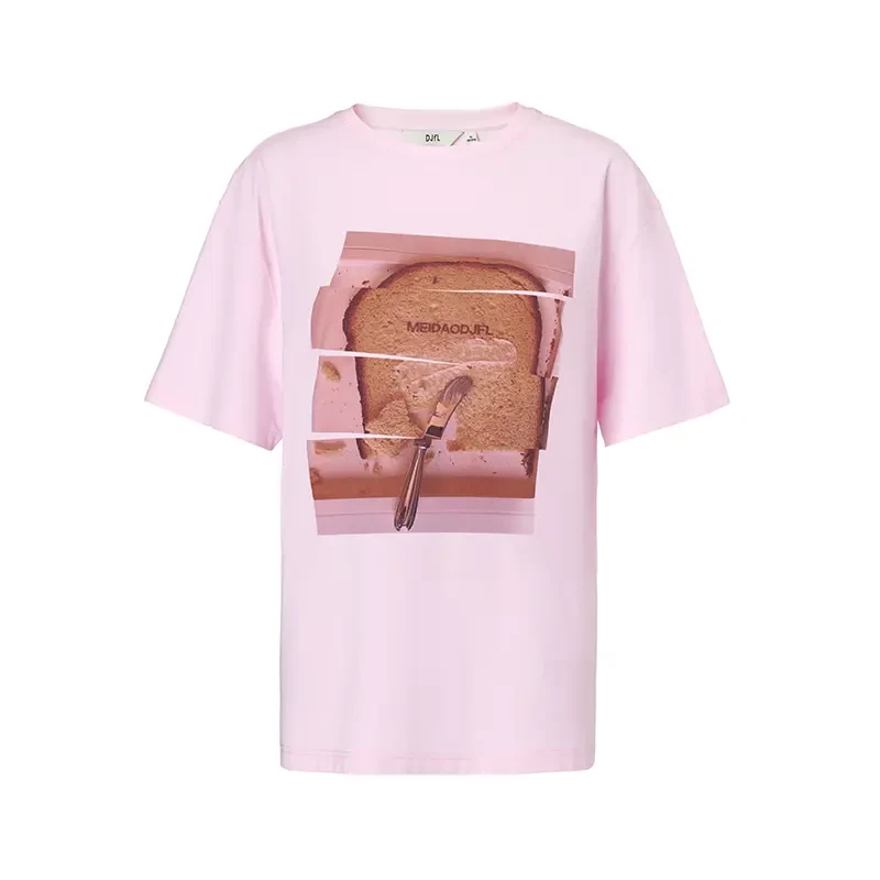 DJFL-25S2时尚轻奢春季印花设计师切割印花圆领T恤DWWS2T029