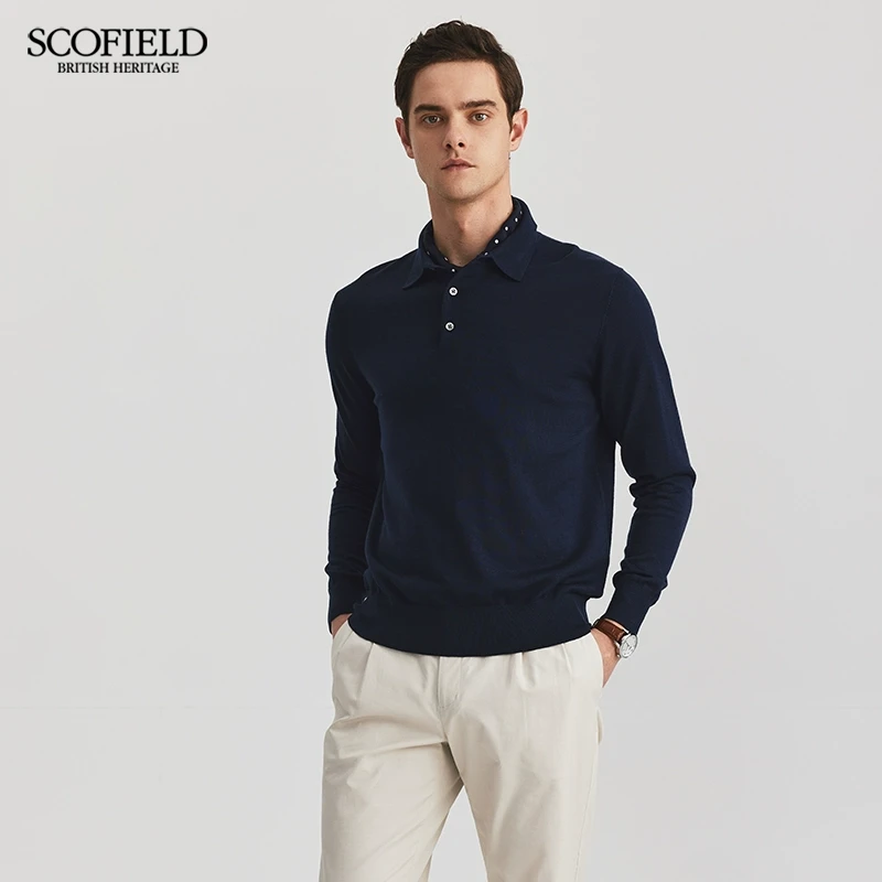 【绵羊毛】SCOFIELD男装春季新品套头休闲简约长袖针织衫毛衣