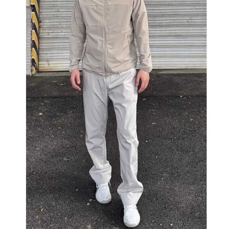 夏季薄款美式简约纯色凉感宽松西裤直筒合身百搭男透气速干长裤