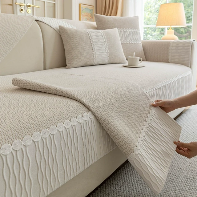 法式奶油风沙发垫四季通用2025新款高级感坐垫防滑皮沙发套罩盖布