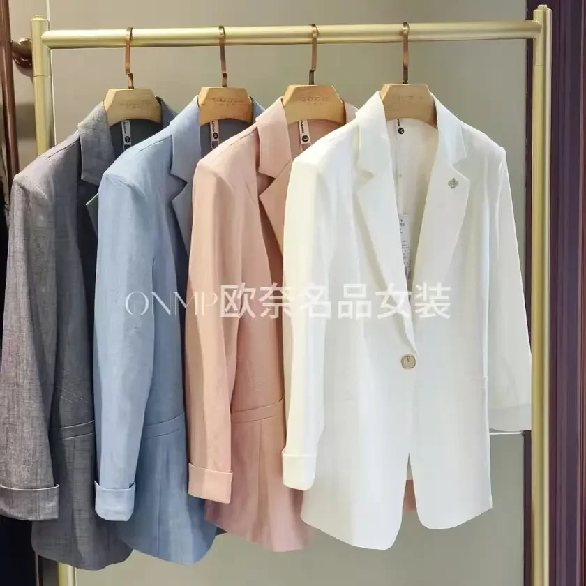 闪闪工艺七分袖西服外套春夏气质显瘦时尚上衣