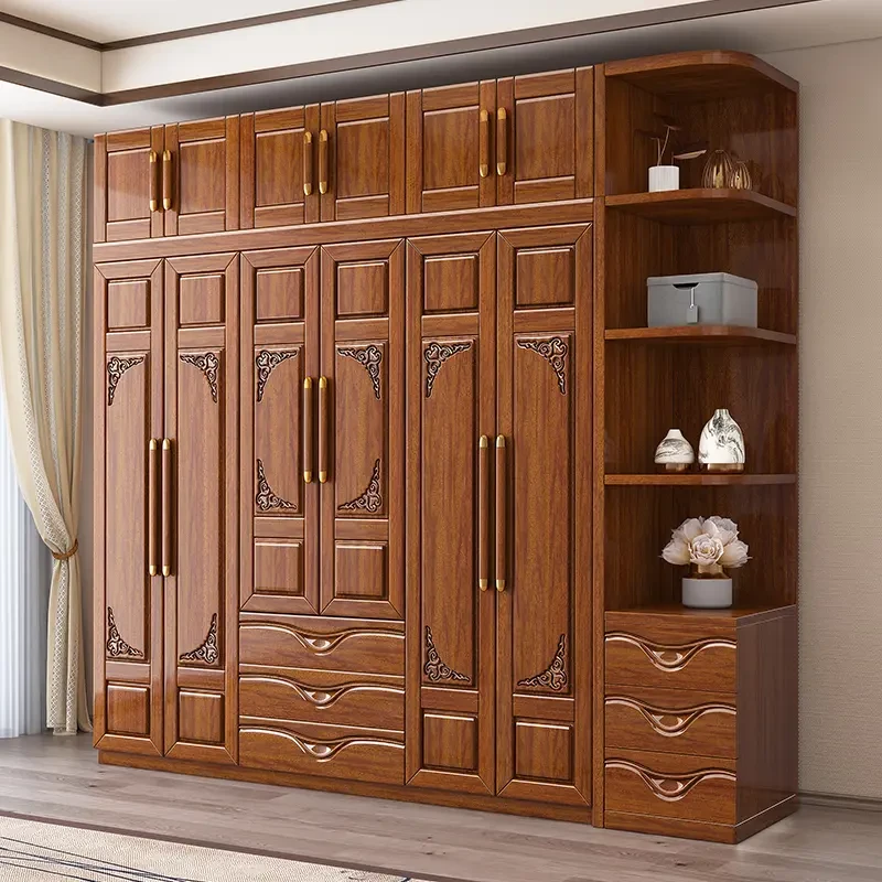 经济型实木衣柜家用卧室简易大容量收纳挂衣储物衣柜家用衣橱客厅