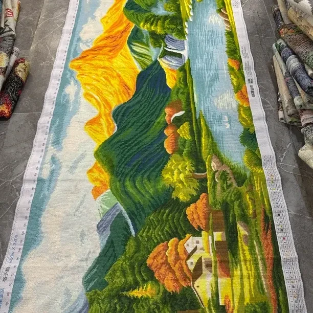 2.35米新款背靠金山十字绣成品客厅大幅高端装饰画