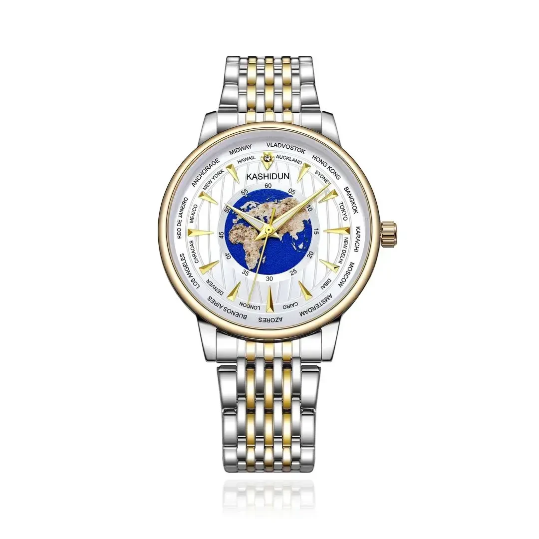 KASHIDUN世界时系列时尚高档男款机械腕表-KSD8322地球