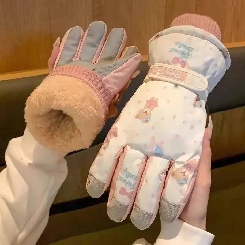 滑雪手套女冬季可触屏加绒加厚保暖防寒防风防水摩托车骑行潮防滑