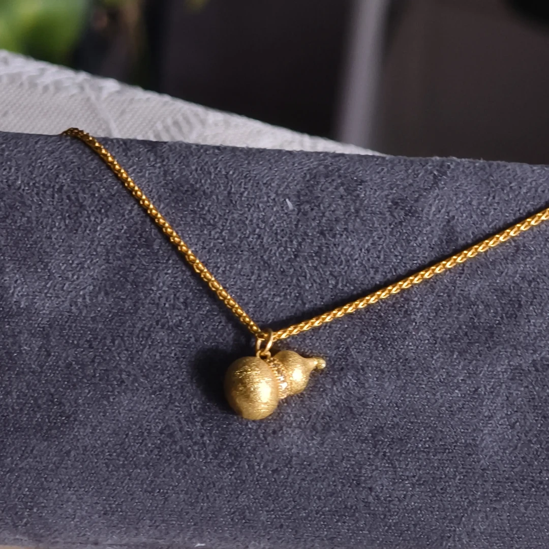 铜合金项链 黄铜镀K金葫芦福禄项链 气质百搭风格时尚