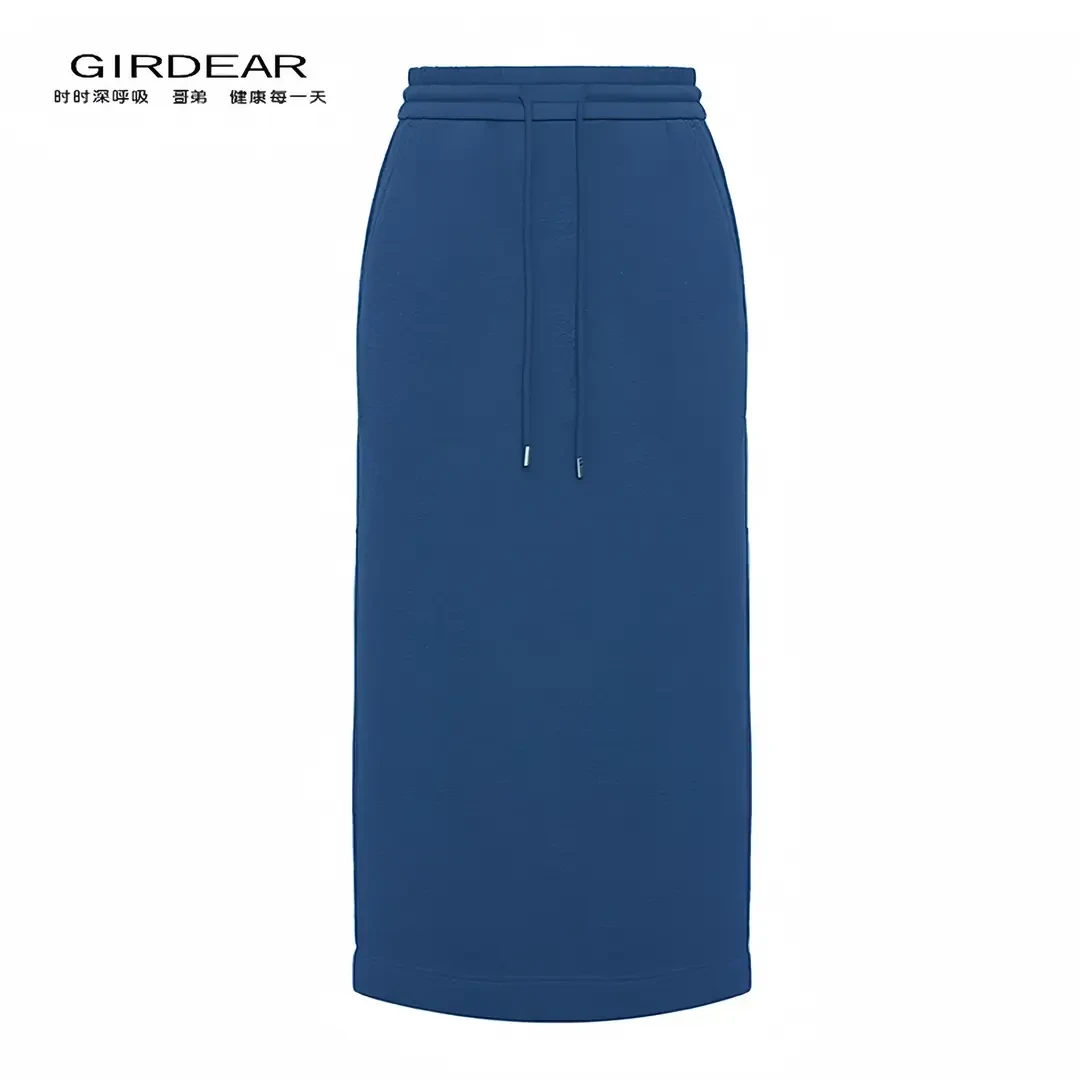 GIRDEAR/哥弟新款时尚百搭高腰显瘦高腰显瘦气质百褶长裙