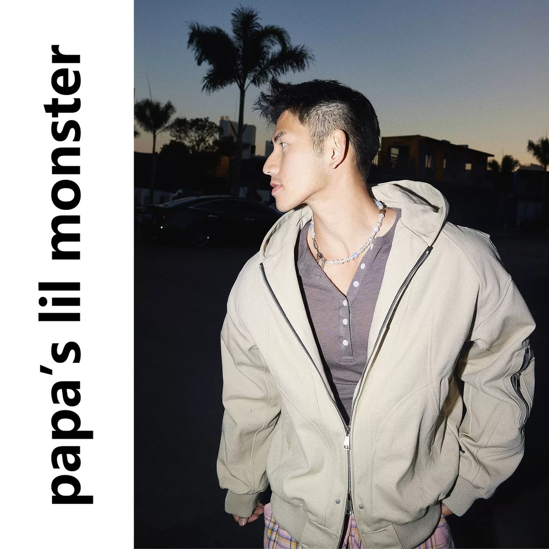 PAPASLILMONSTER美式复古重磅帆布夹克男双拉链连帽工装外套女