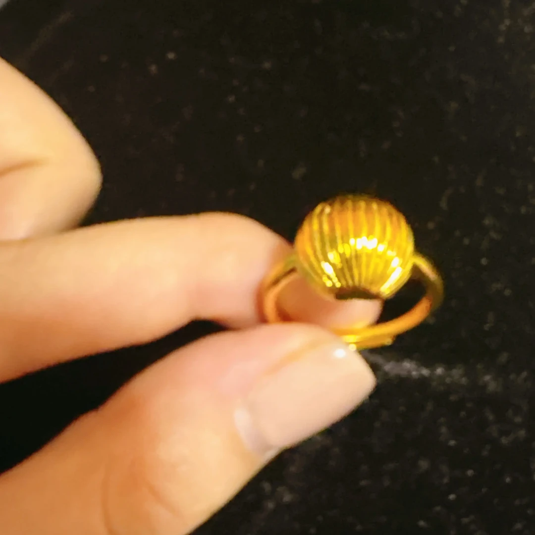 铜合金戒指 铜合金板栗造型开口可调节气质轻奢百搭不掉色情侣