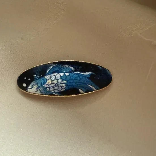 【阿紫之约】北冥有鱼国潮大弹簧夹发夹女纯手工复古顶夹头发夹