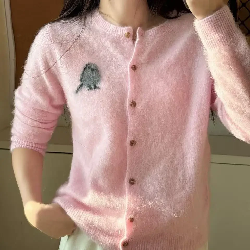 针织拉绒毛呢长袖常规款羊绒衫临时不褪色厚款