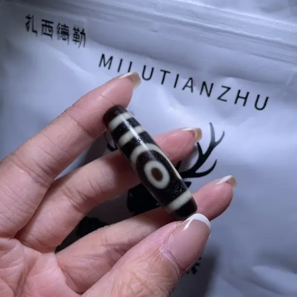 纯手工超顶如意两眼天珠锁骨链，尺寸：48x11mm左右