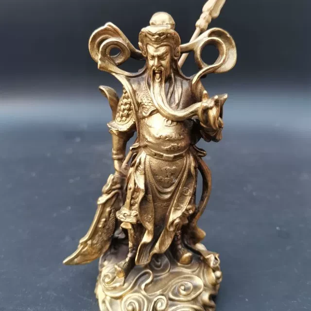 古玩铜器古董收藏仿古合金仿黄铜武财关公关二爷人物像佛像摆件