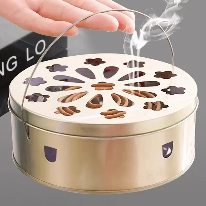 不锈钢蚊香盘托盘家用防火防烫蚊香盒带盖安全户外创意接灰蚊香炉