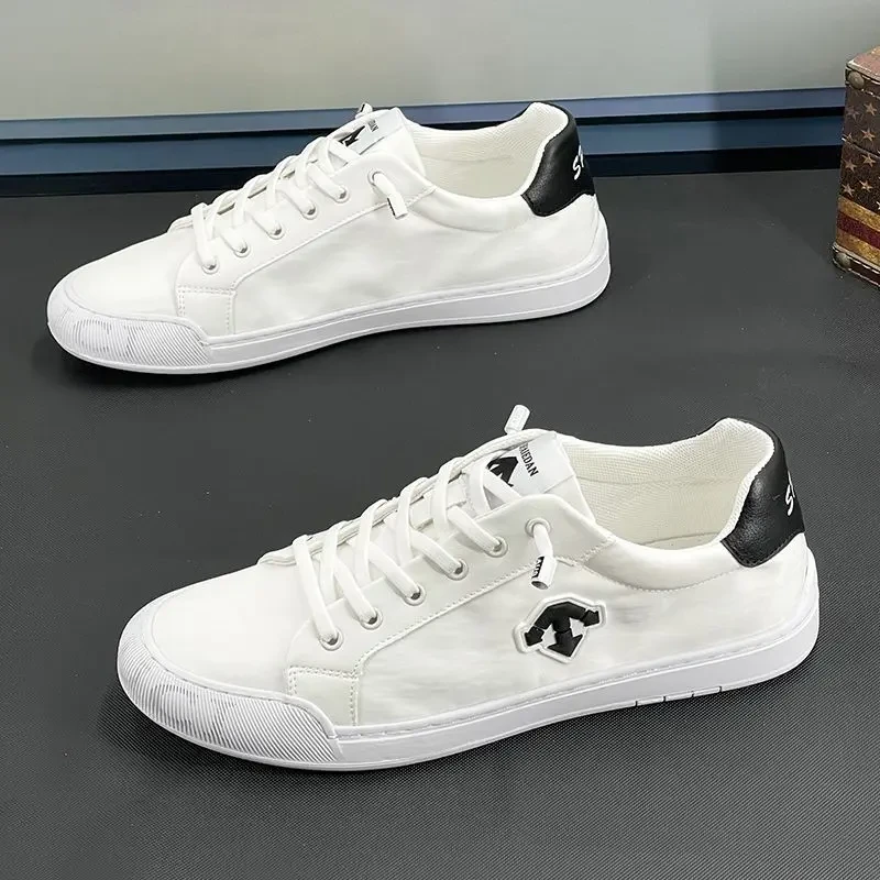 潮流韩版透气男鞋夏季薄款帆布鞋休闲男士小白鞋百搭无内里橡胶底