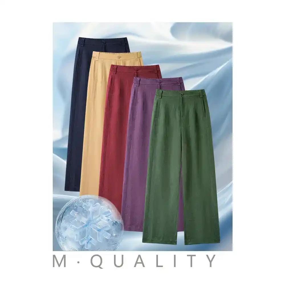 韩氏伊人亚麻阔腿裤女2025夏季新款直筒宽松高腰显瘦垂感休闲裤子