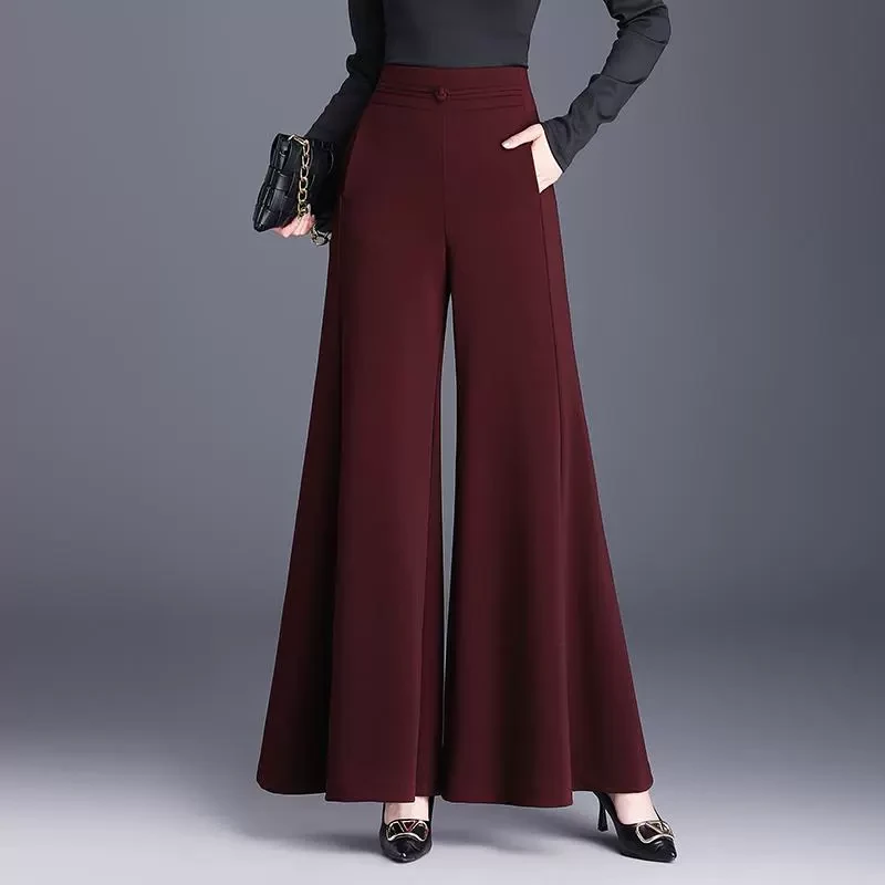 高腰显瘦裙裤春季垂感喇叭阔腿裤气质女士妈妈裤子2025年新款长裤