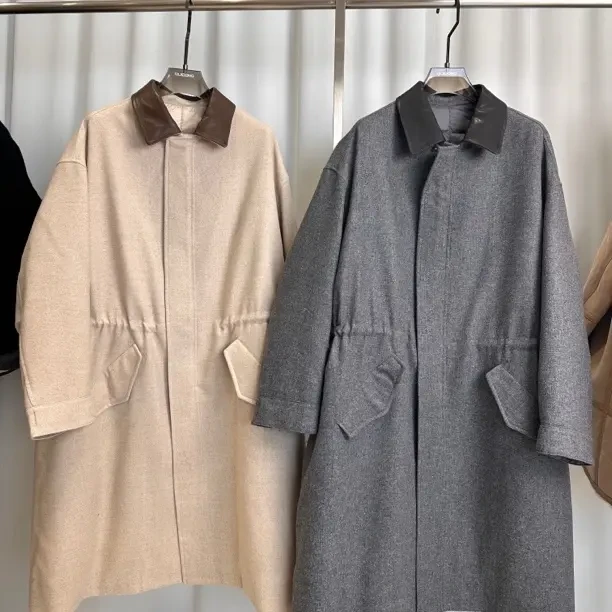 “巴家风衣款”2015羽绒限量真羊皮翻领