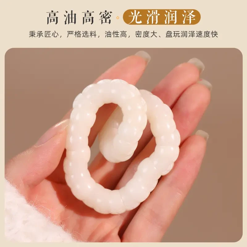 猪大肠白玉菩提根盘玩手串女学生绕指柔天然菩提子文玩保真菩提果