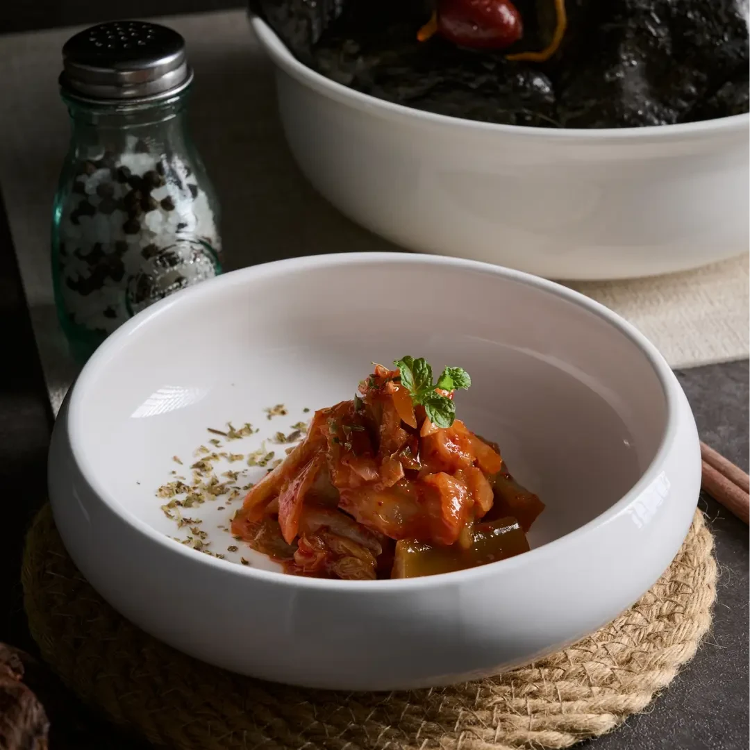 6寸泡菜碗高颜值沙拉碗手工创意甜品碗简约大号日式纯白