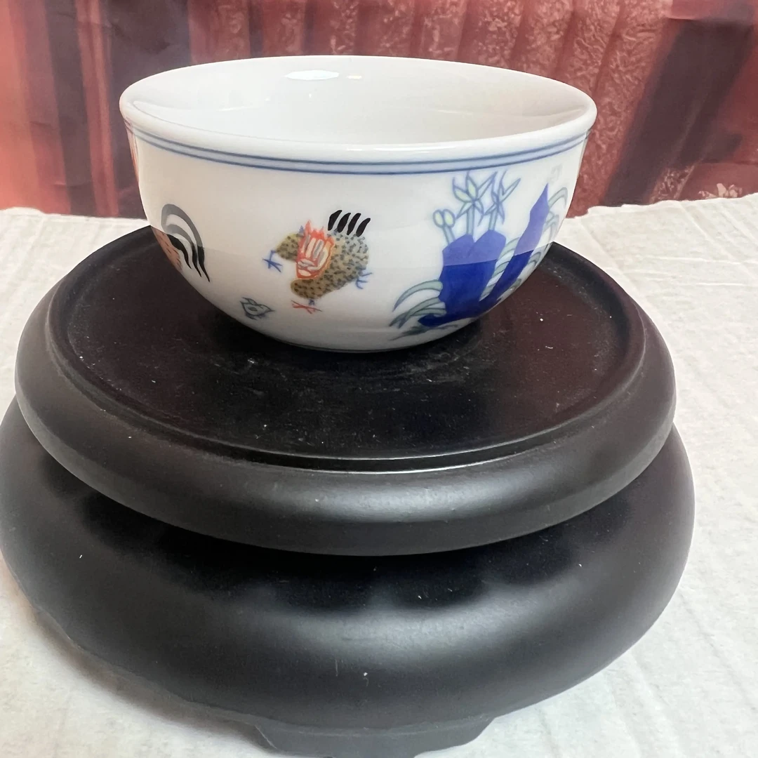 大号斗彩鸡缸杯酒杯主人杯主人杯茶杯