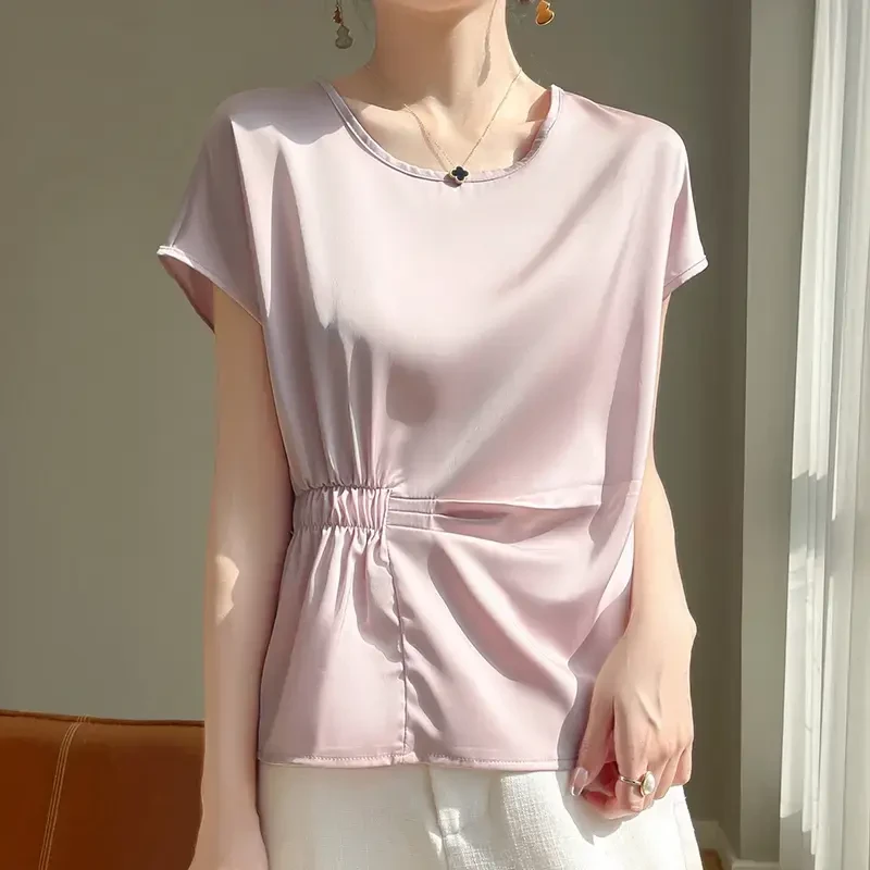 法式风~重磅100桑蚕丝法式风情缎面女士吊带背心清凉透