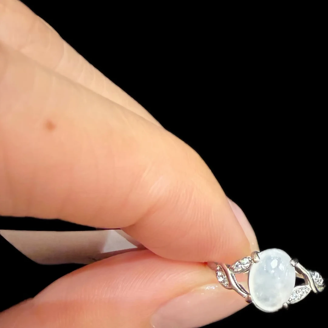 925银天然翡翠戒指3-074