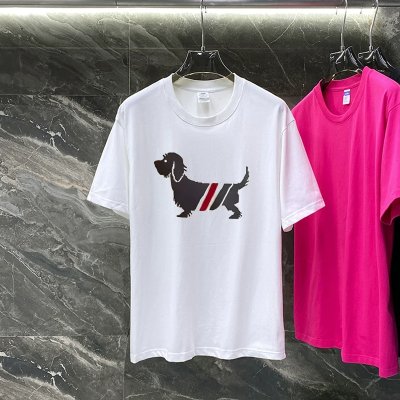 夏季潮牌新款TB小狗印花高端短袖t恤男女同款潮流百搭半袖体恤衫