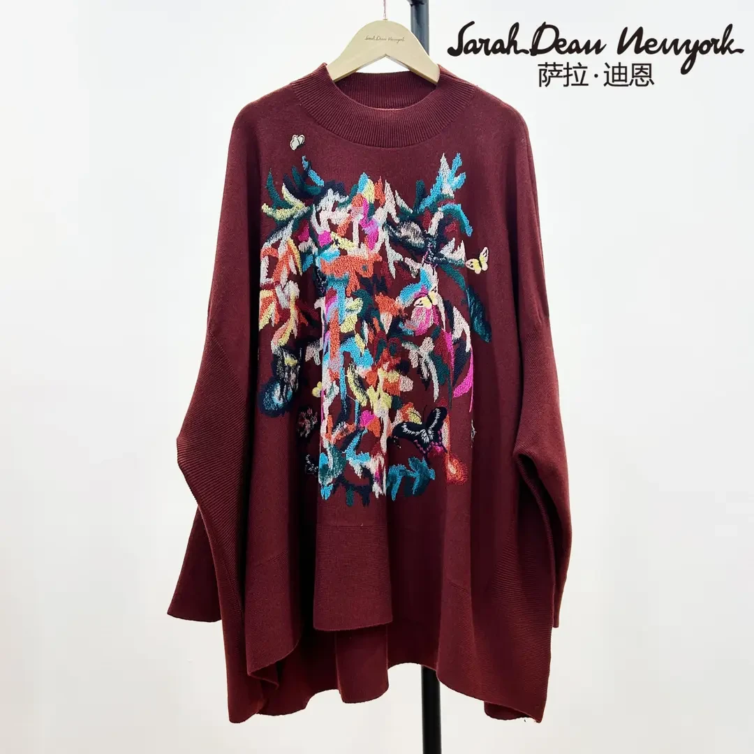 【萨拉迪恩】针织衫时尚百搭宽松圆领套头温暖舒适含羊毛设计师