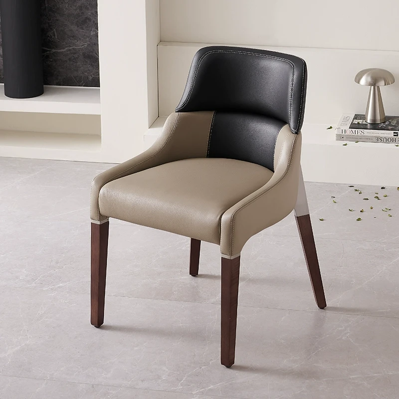 意式极简实木简约北欧美式创意新款家用靠背凳子设计师书桌餐椅子