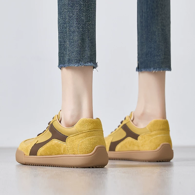 高端复古拼色德训鞋女春季新款韩版阿甘鞋软底百搭休闲板鞋潮女士