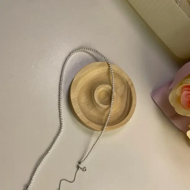 链子925银仿珍珠 925纯银配件仿珍珠贝珠项链时尚百搭优雅温柔