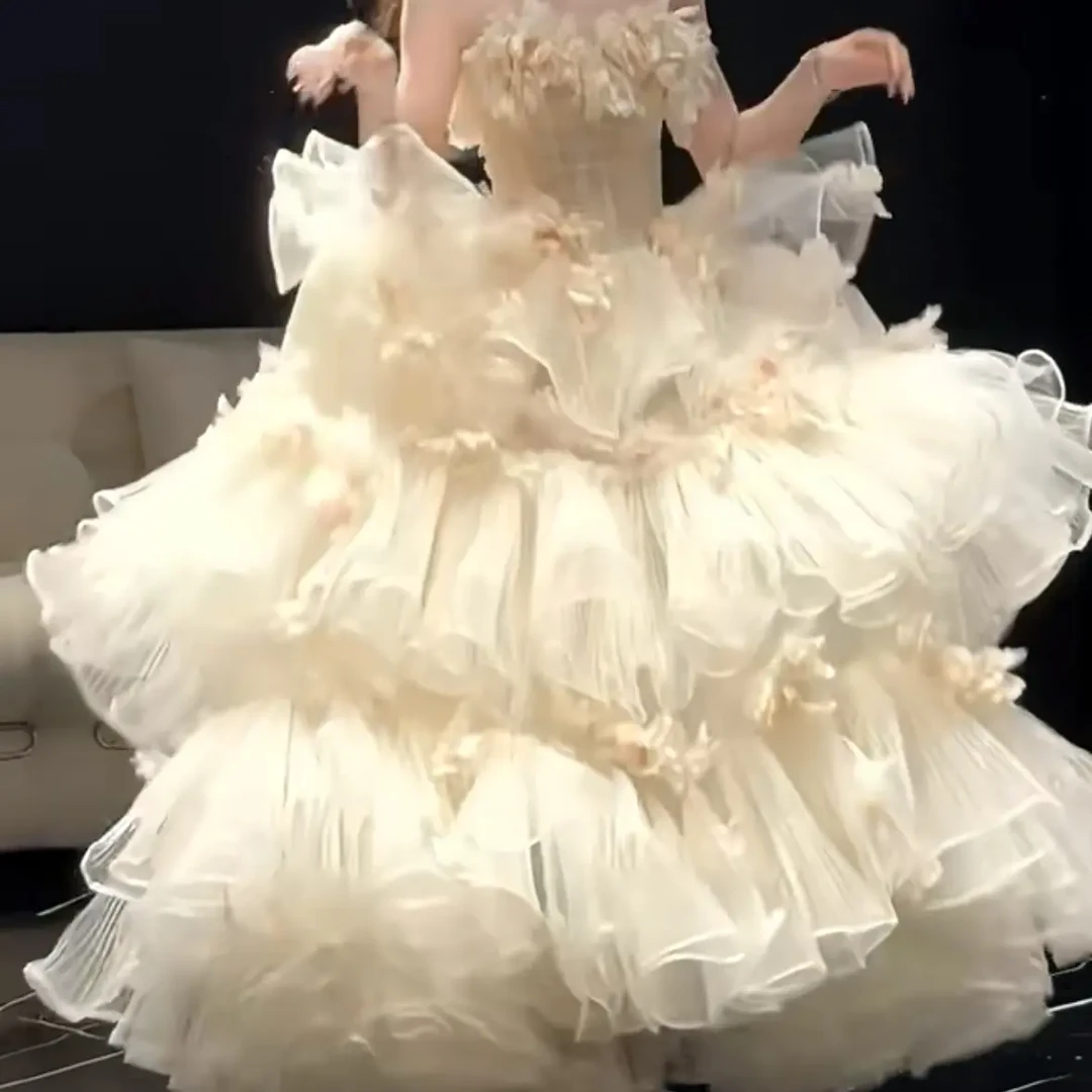 法式超仙一字肩洛丽塔晚礼服公主风女公主订婚适合生日成人礼场合