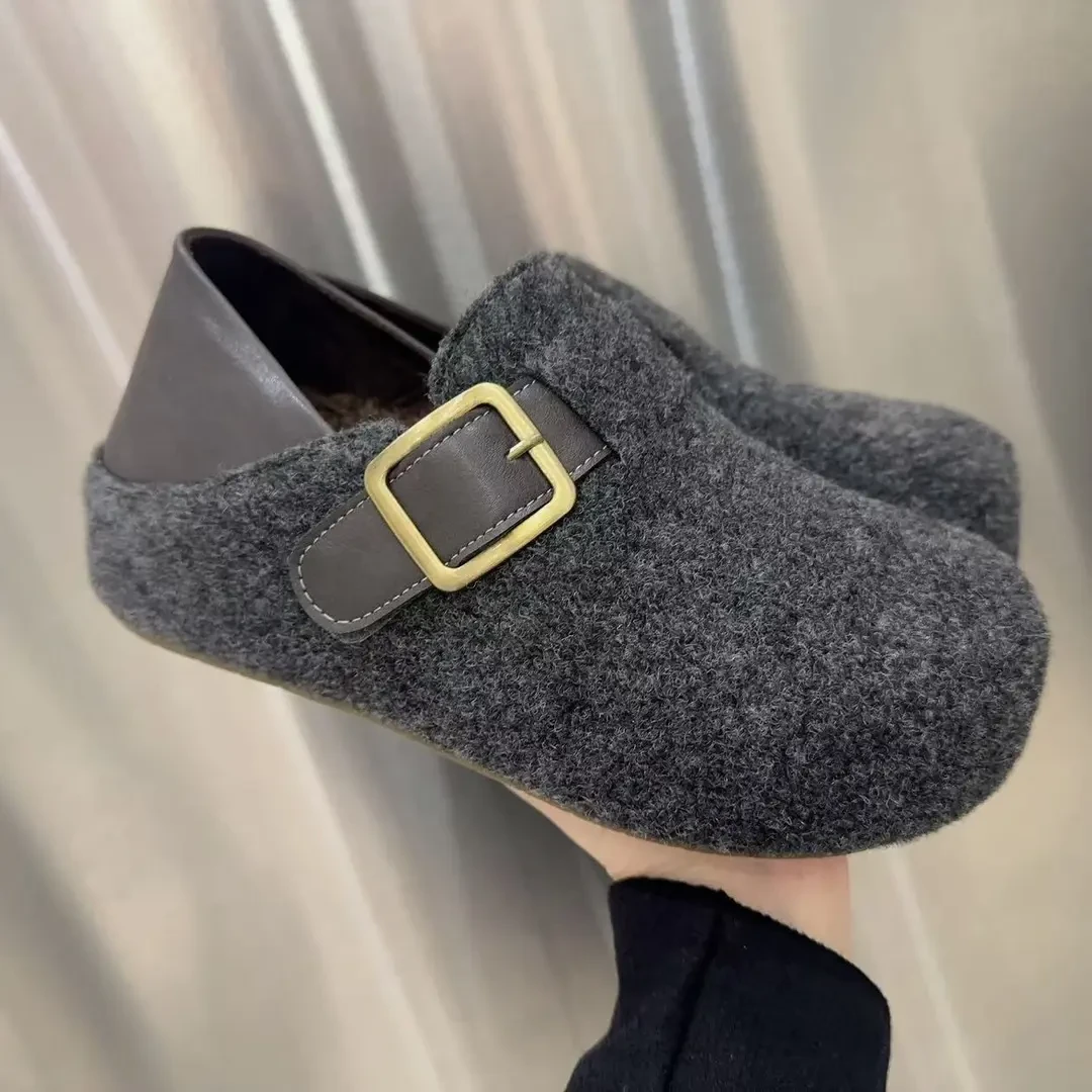 法式厚底两穿加棉勃肯鞋新款浅口内增4.5女鞋5506