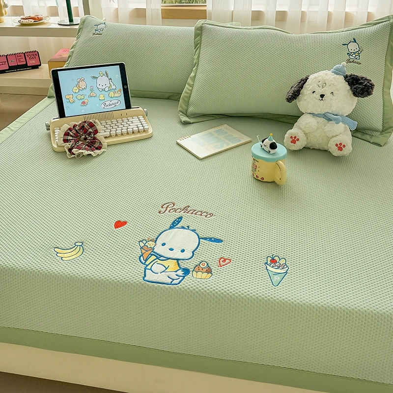 帕恰狗冰豆豆凉席三件套2025新款夏天单人冰丝席学生宿舍空调席子