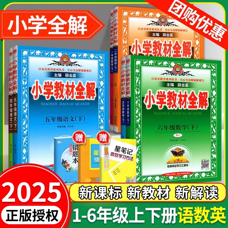 2025小学教材全解三四五六年级下册人教版语文学霸教材解读笔记