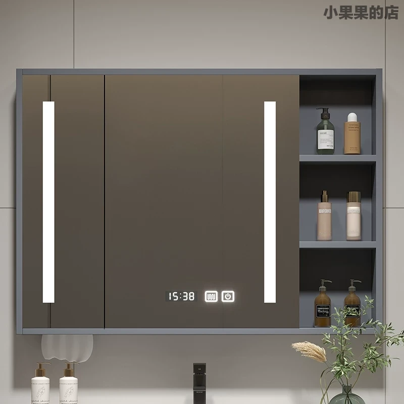 实木智能浴室镜柜挂墙式卫生间储物镜箱洗手间镜子置物架带收纳柜