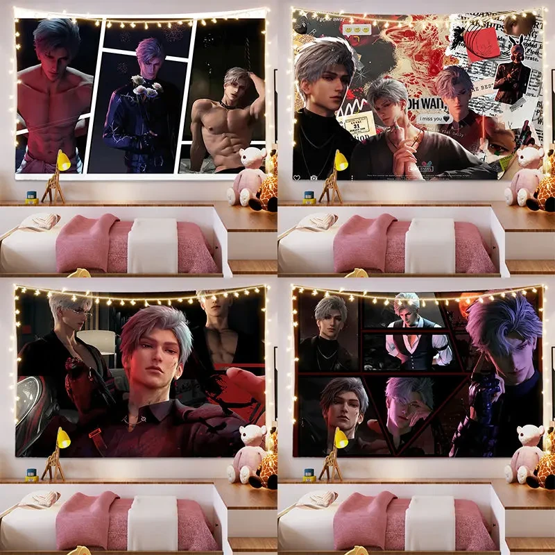 乌鸦哥秦彻挂布恋与深空动漫腹肌背景布学生寝室宿舍装饰挂毯墙布