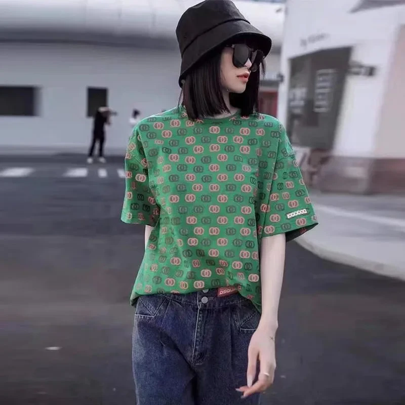 美式复古短袖大t恤女2025夏季新款宽松半袖纯棉港味chic上衣体恤