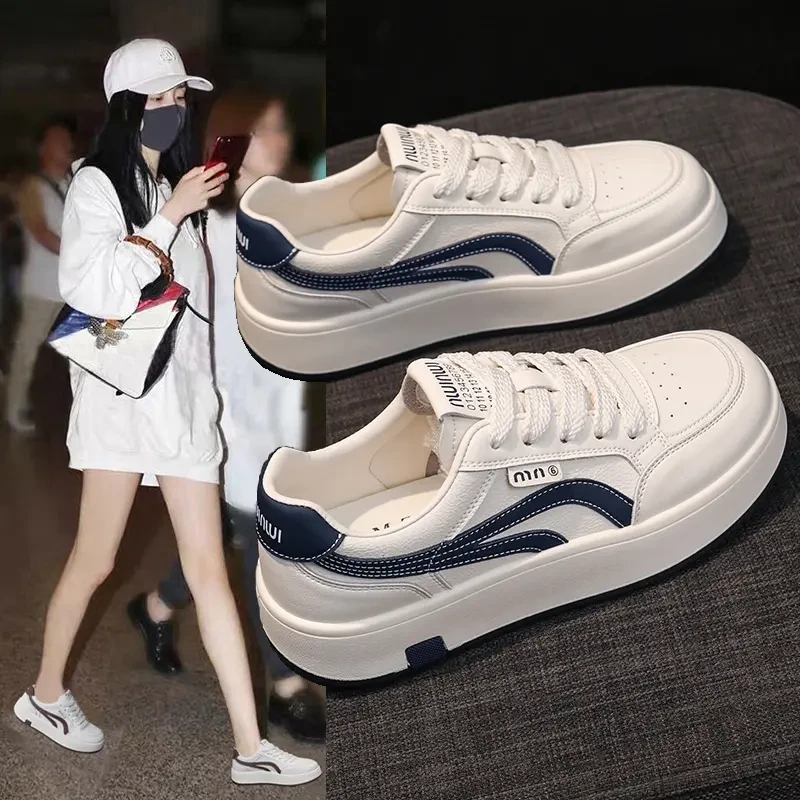 2025秋季新款厚底小白鞋女百搭休闲鞋ins潮小众平底女鞋女士板鞋