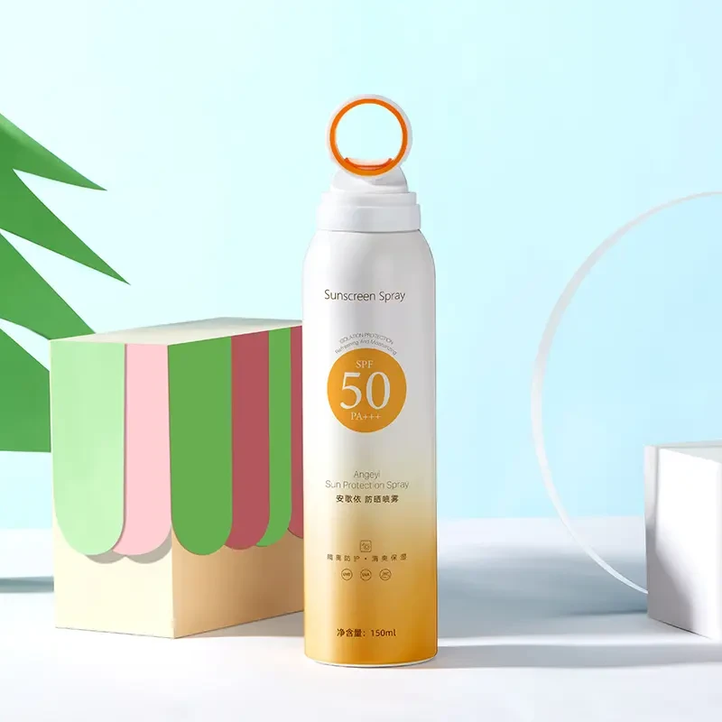 夏日spf50持久不假白保湿温和防水防汗防紫外线环形高倍防晒喷雾