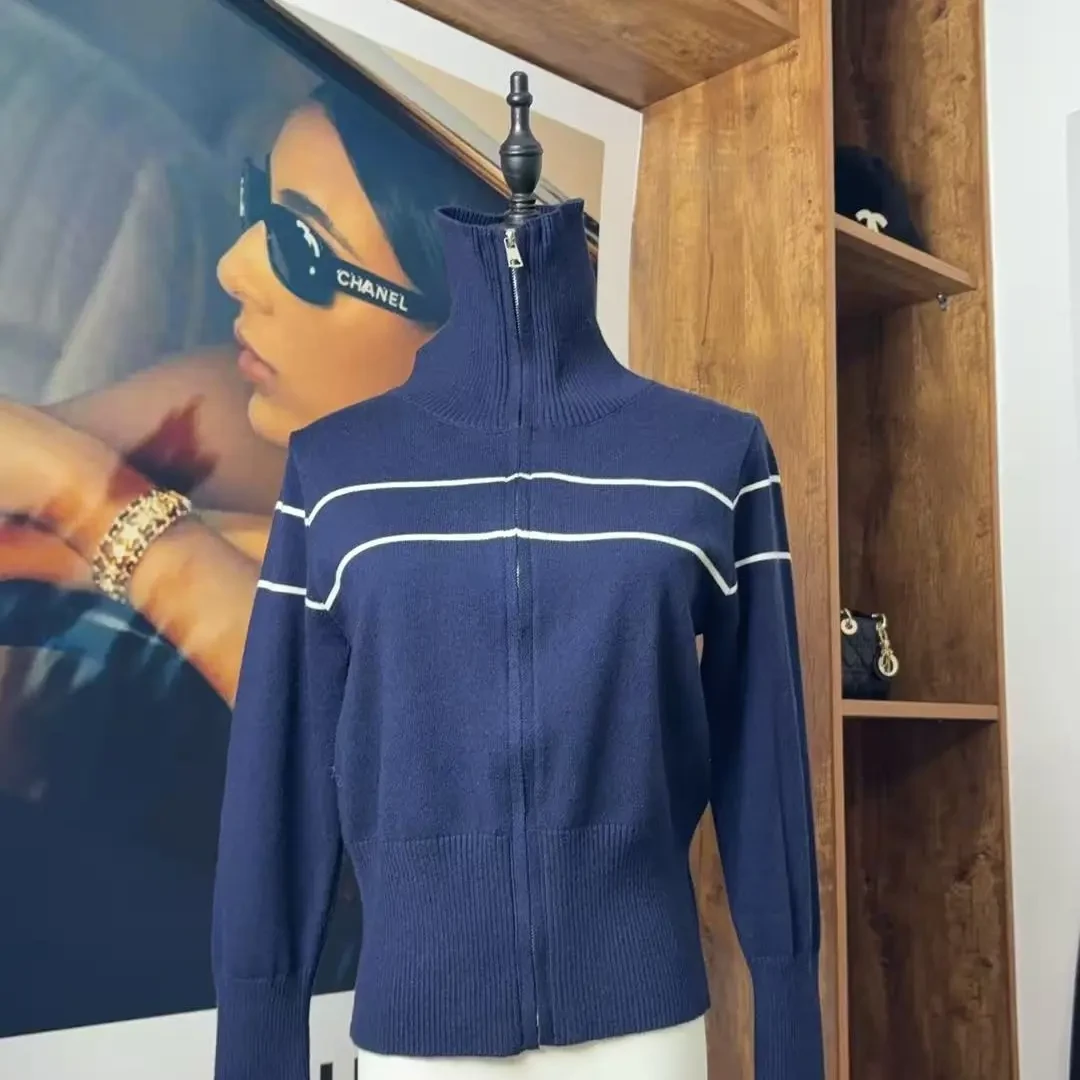 厚款字母女针织刺绣数字毛针织衫休闲长袖运动户外