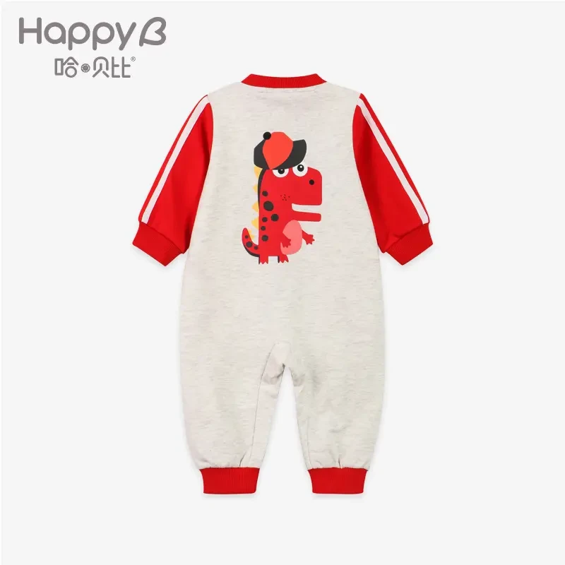 哈贝比长袖连体衣小童云感舒适男女童哈衣爬服秋季保暖