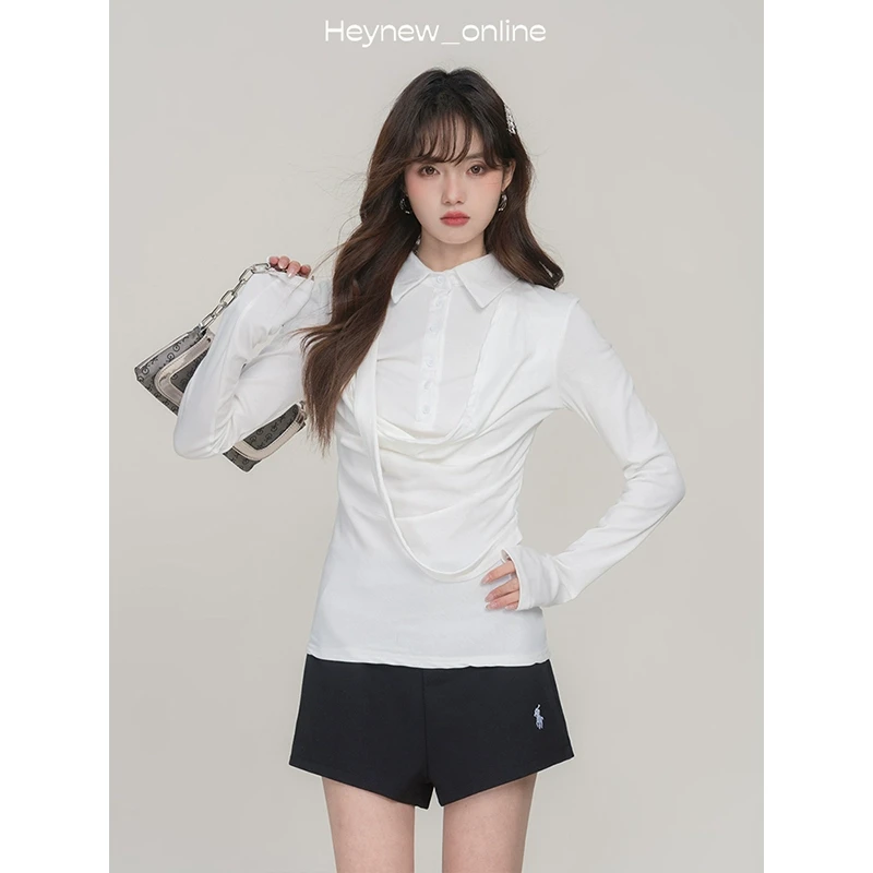 【 元宵上新 】荡领假两件长袖-5C353