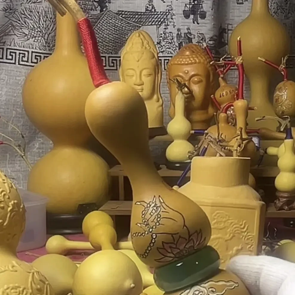 天然精品文玩葫芦带龙头一物一拍可盘玩手把件