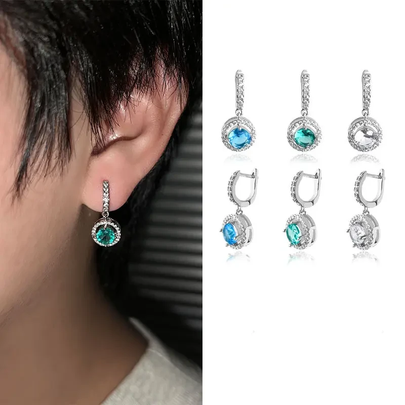 合金耳饰 跳动的心超闪时尚男女款满锆耳钉欧美风轻奢耳环耳圈