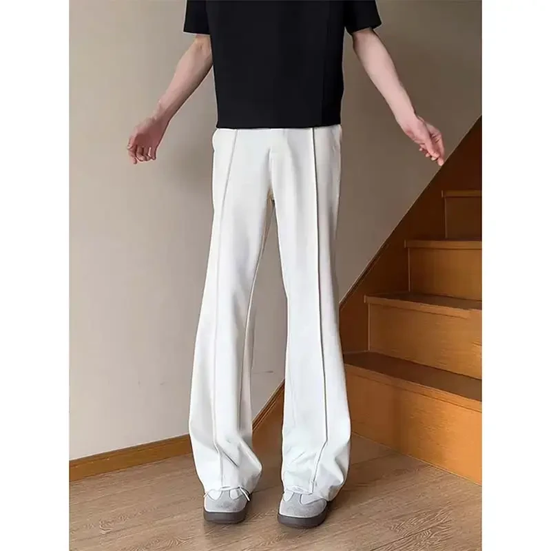 【斌子同款】直筒西裤男款夏季高腰冰丝垂感裤子显腿长显瘦微喇西装