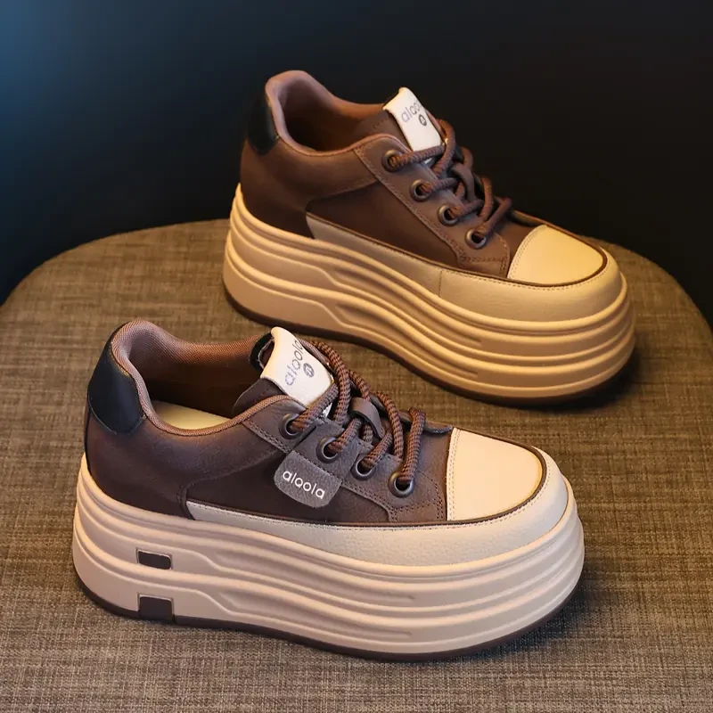 【增高8cm】百搭美拉德小个子增高女鞋2025秋季新款厚底休闲鞋子潮